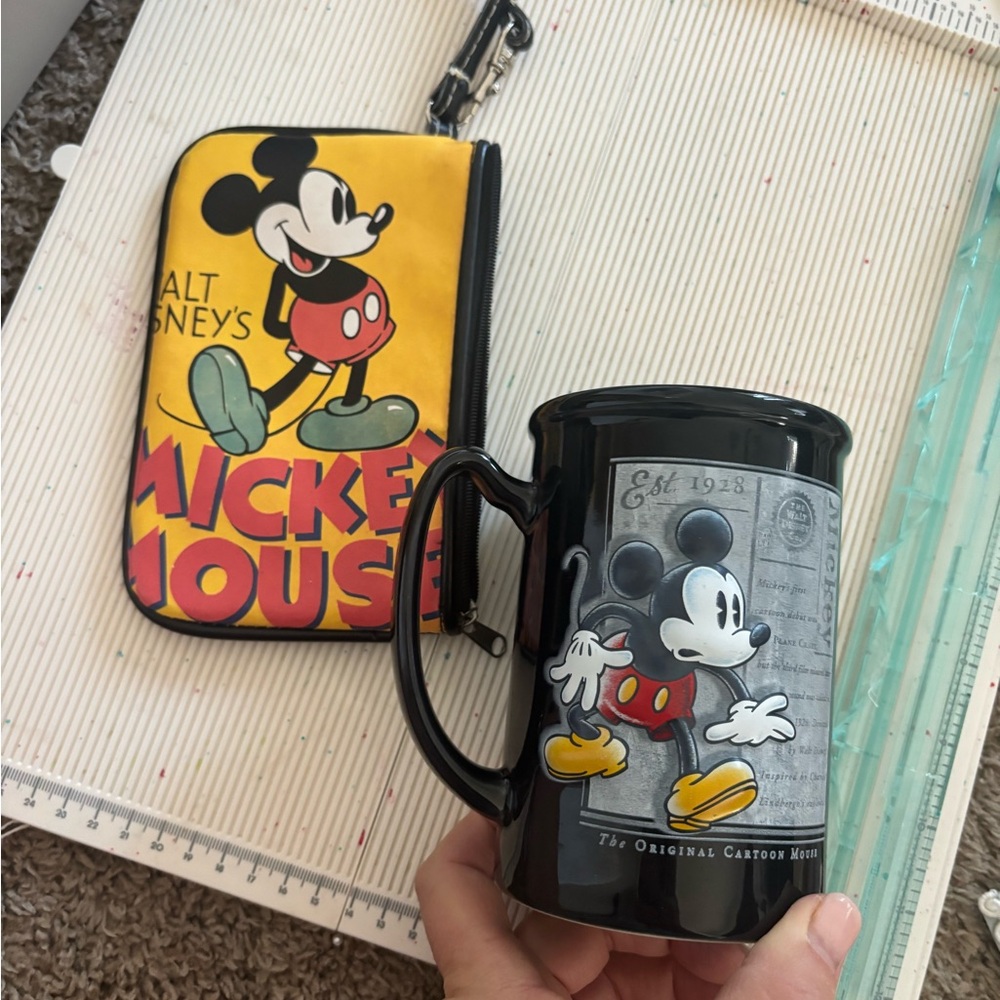 Disney Mickey mug and wristlet
